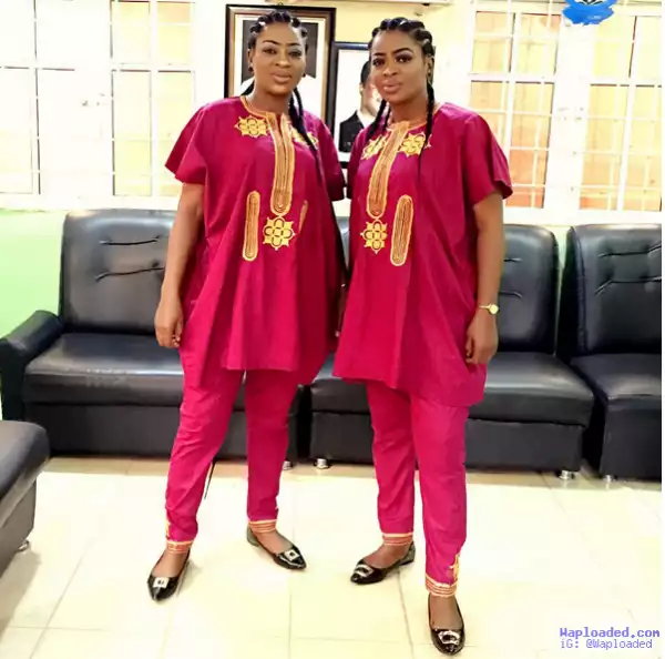 Photos: Popular Nollywood Actresses, Aneke Twins Stun In Dashiki